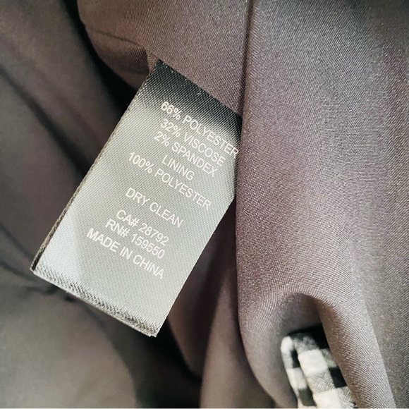 Maison d’ Amelie Black-White Classic Gingham Plaid Double Breasted Blazer Small - Picture 6 of 8